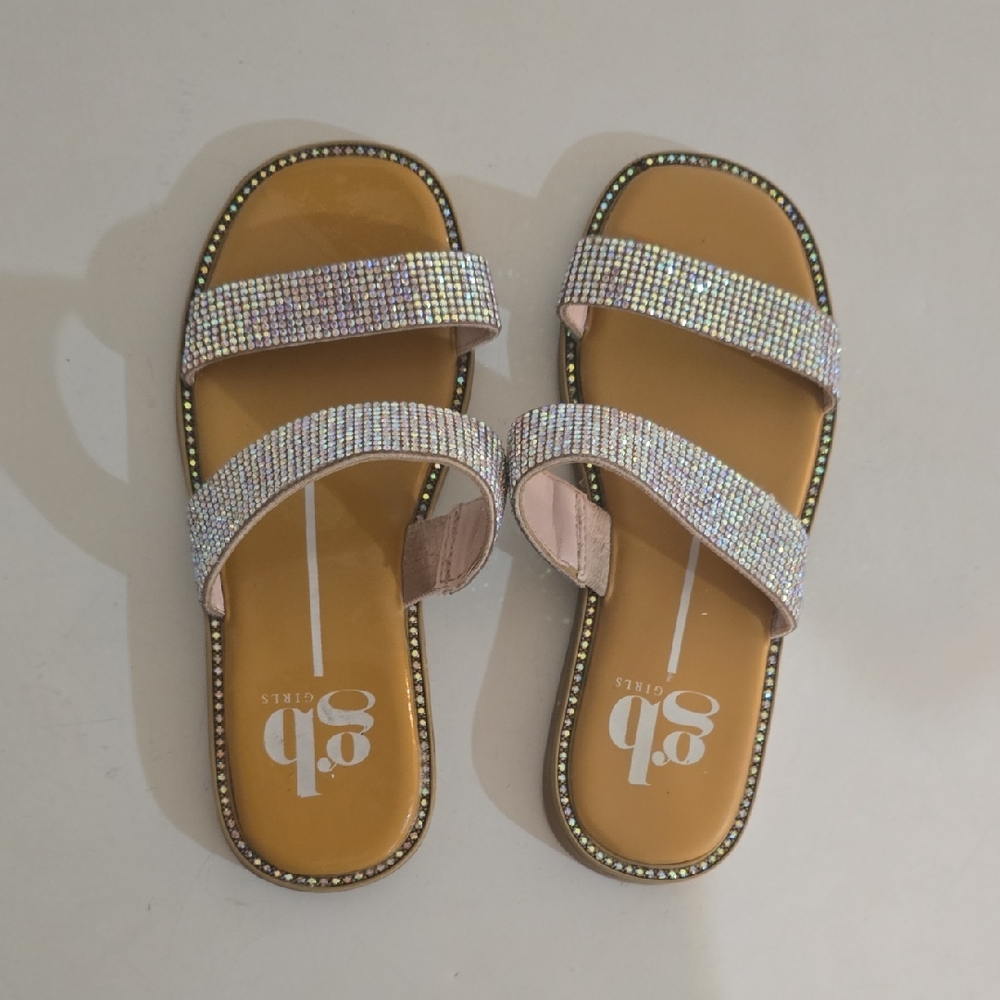 Used GB Girlals Silver Kids Sandals Sz 12